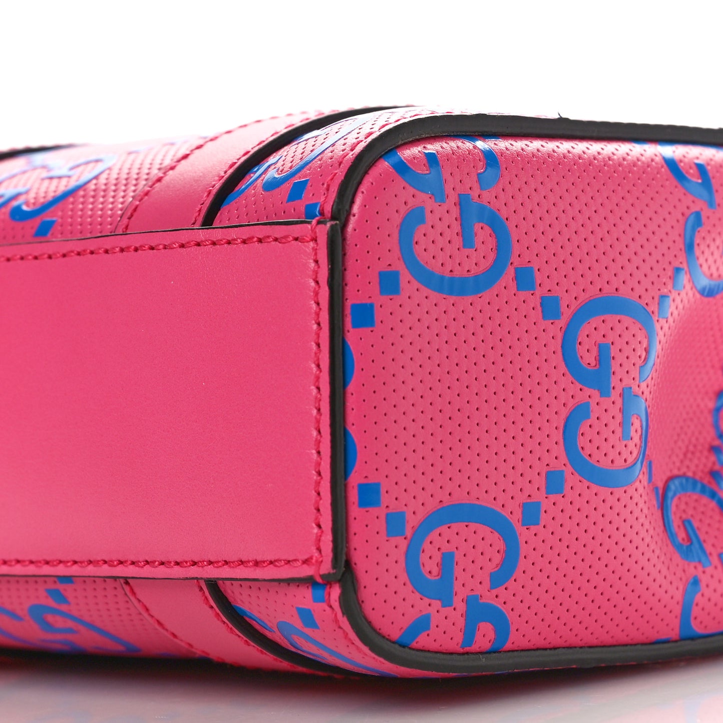 Calfskin GG Tennis Embossed Mini Tote Bag Modern Fuchsia Modern Blue