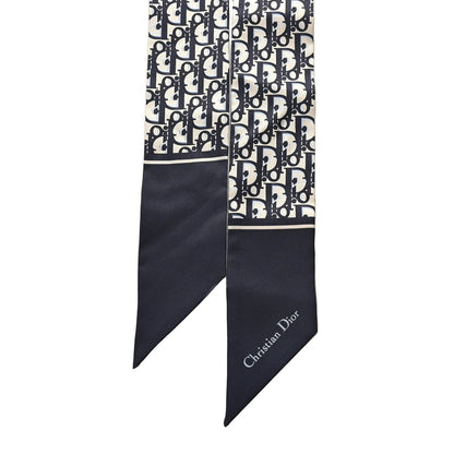 Christian Dior Silk Oblique Mitzah Scarf Blue 2 of 3
