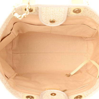 Chanel Mixed Fibers Calfskin Medium Deauville Tote Light Beige 5 of 11