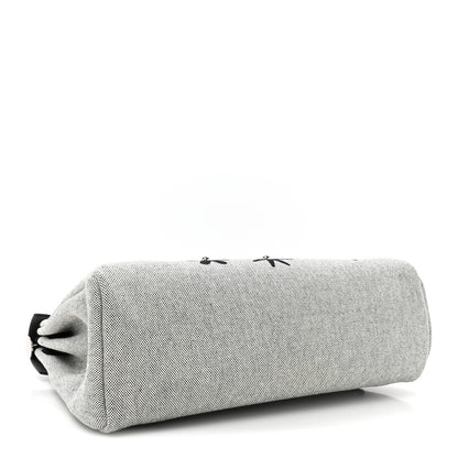 Hermes H Plume Canvas Vache Hunter Circuit Rider Hobnailed Herbag Zip Retourne 31 PM Black Ecru 5 of 11