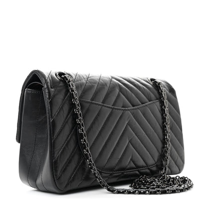 Chanel Aged Calfskin Chevron Quilted 2.55 Reissue 225 Flap So Black 2 of 11