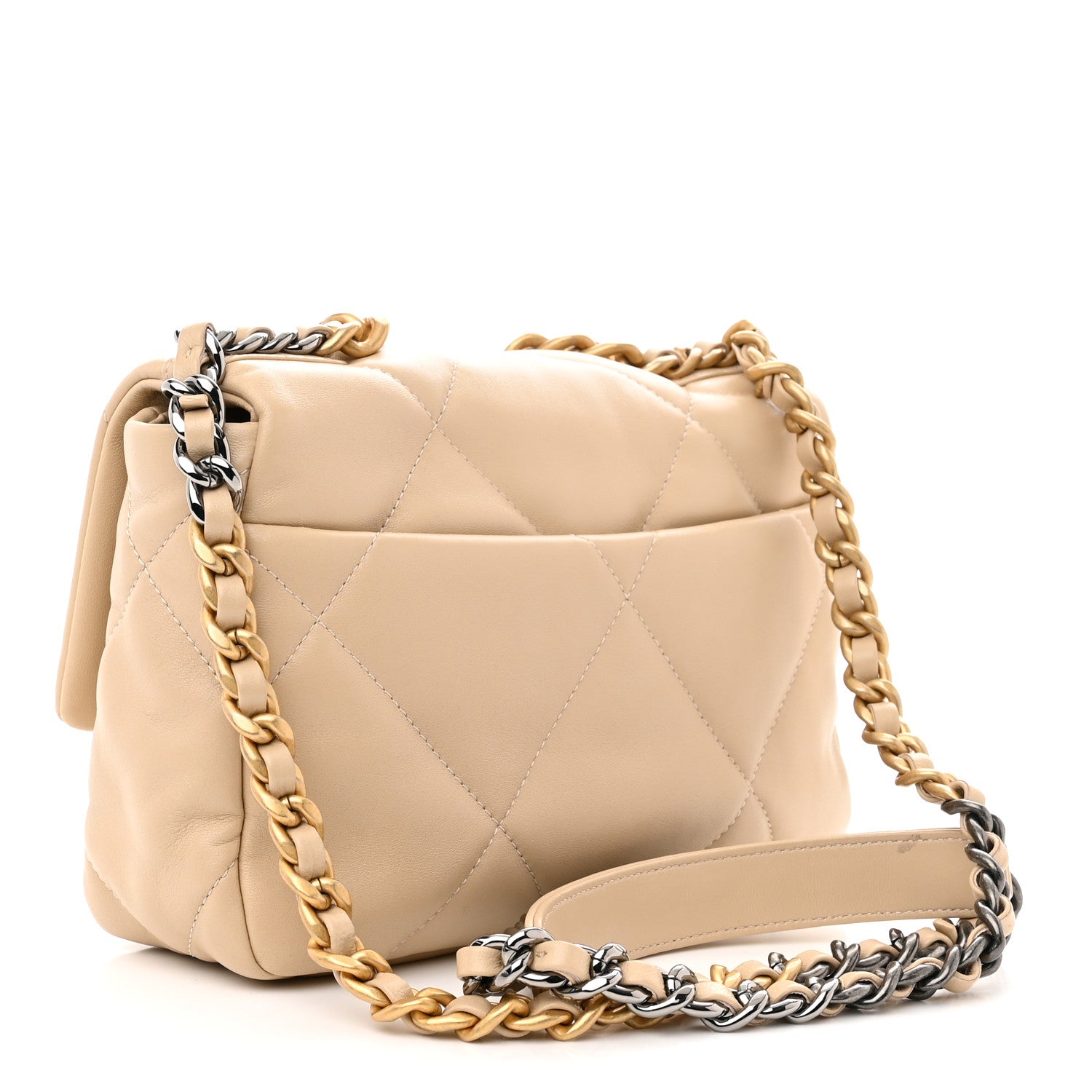Chanel Lambskin Quilted Medium Chanel 19 Flap Beige 3 of 11