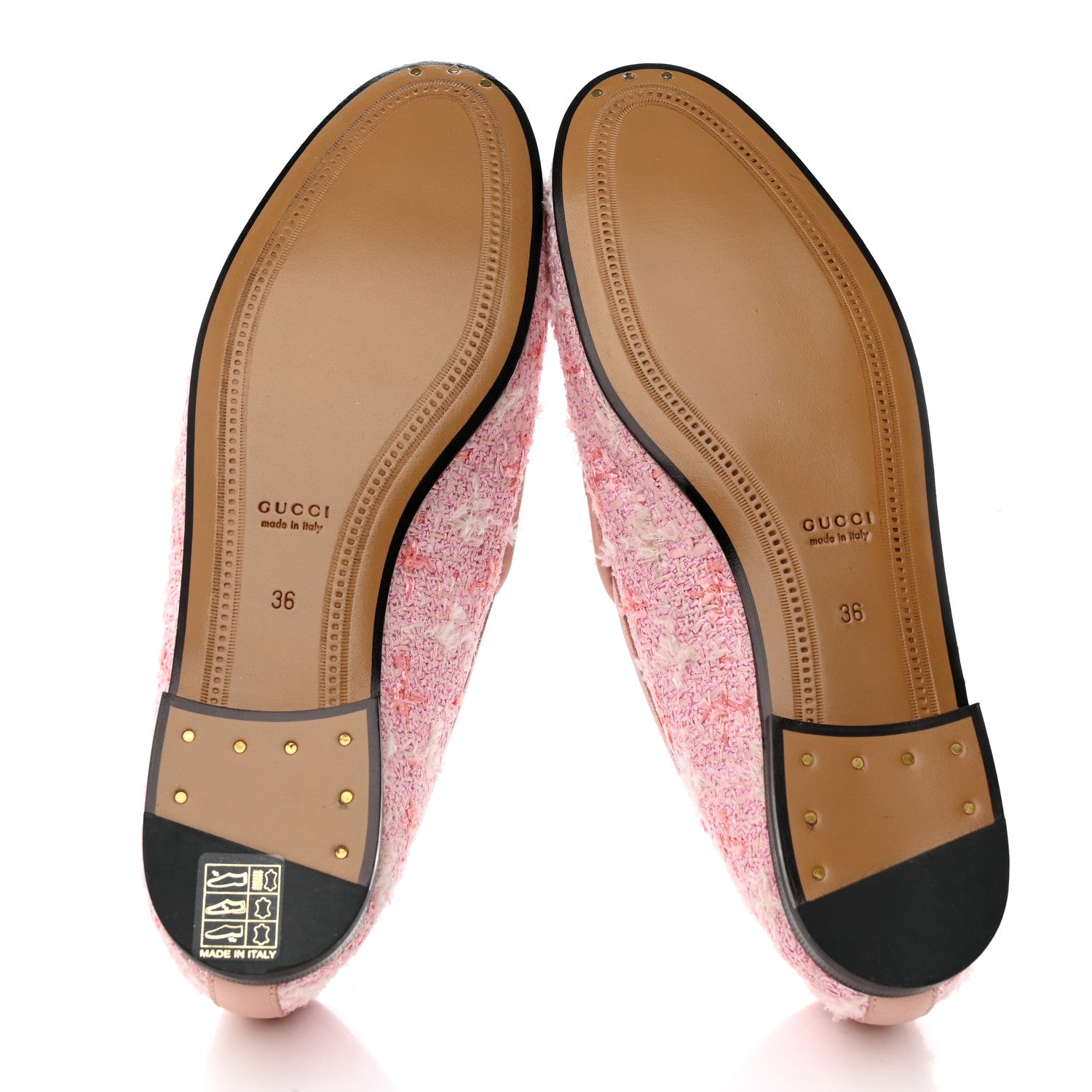 Gucci Wool Tweed Horsebit Womens Jordaan Loafers 36 Pink White Perfect Pink 5 of 8