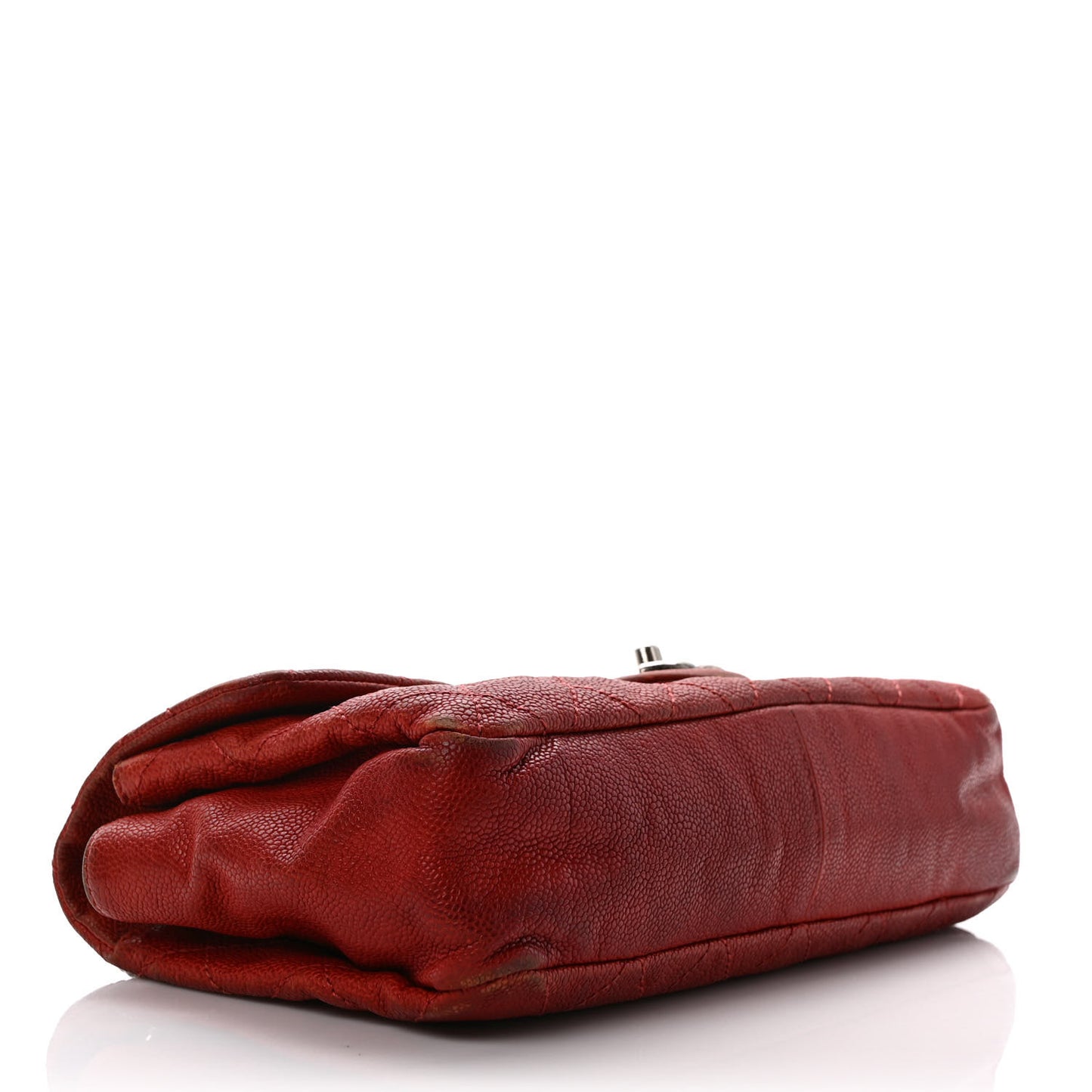 Caviar Quilted Medium Simply CC Flap Red