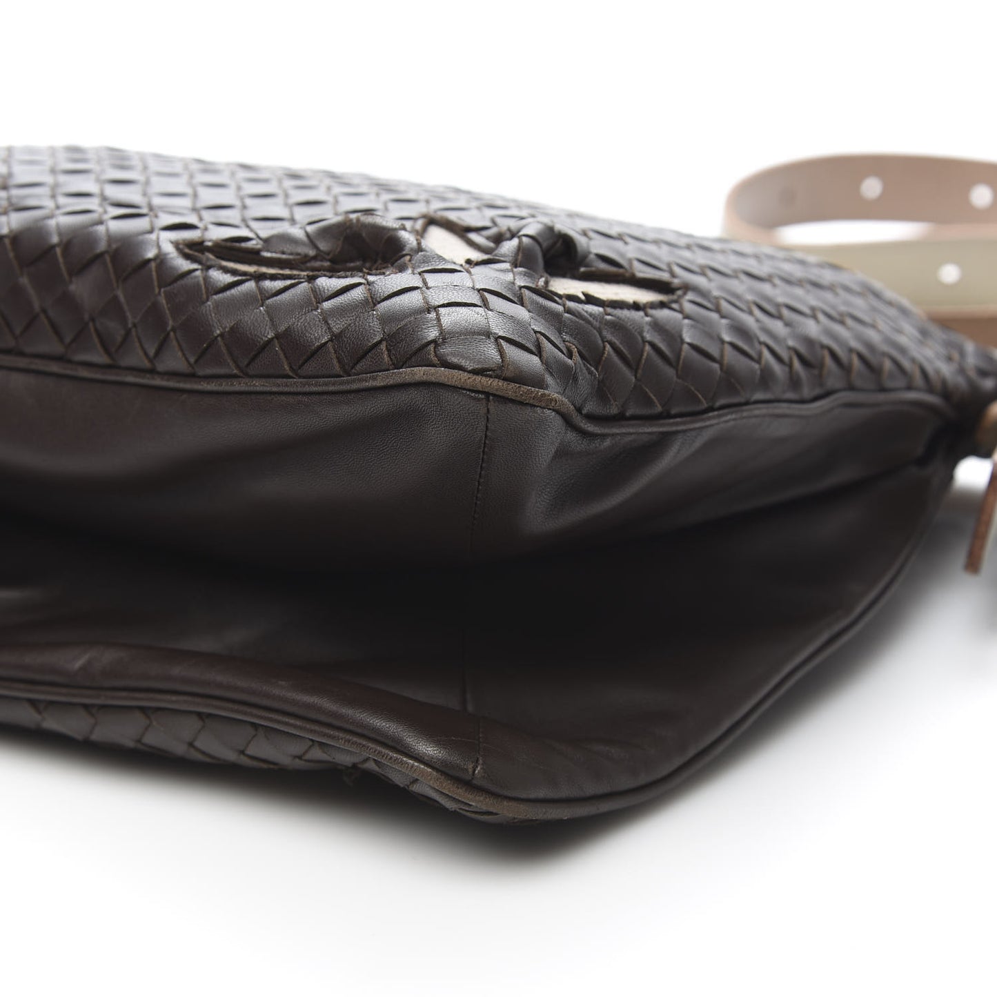 Nappa Intrecciato Marquise Flower Crossbody Messenger Bag Ebano