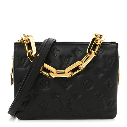 Louis Vuitton Lambskin Embossed Monogram Coussin BB Black 1 of 9