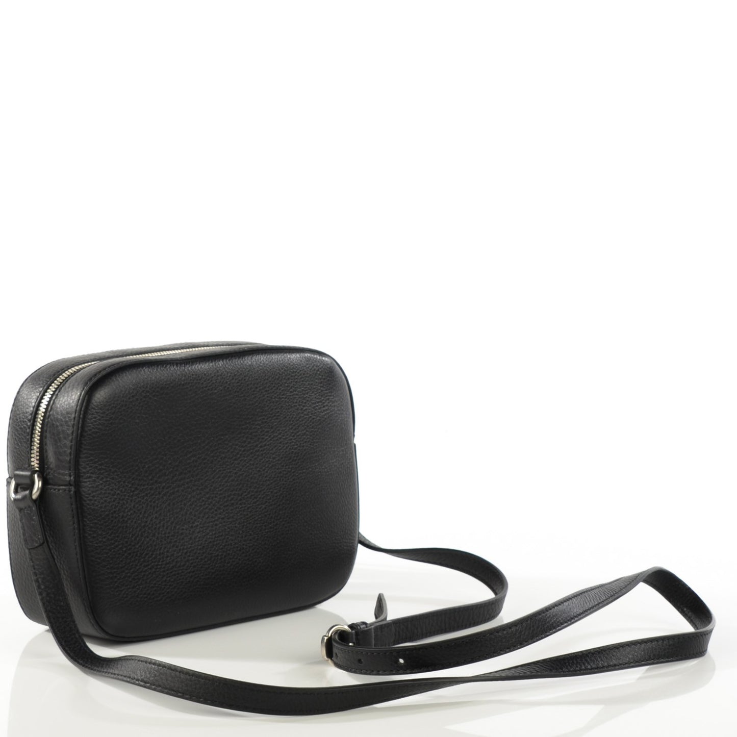 Pebbled Calfskin Studded Small Soho Disco Bag Black