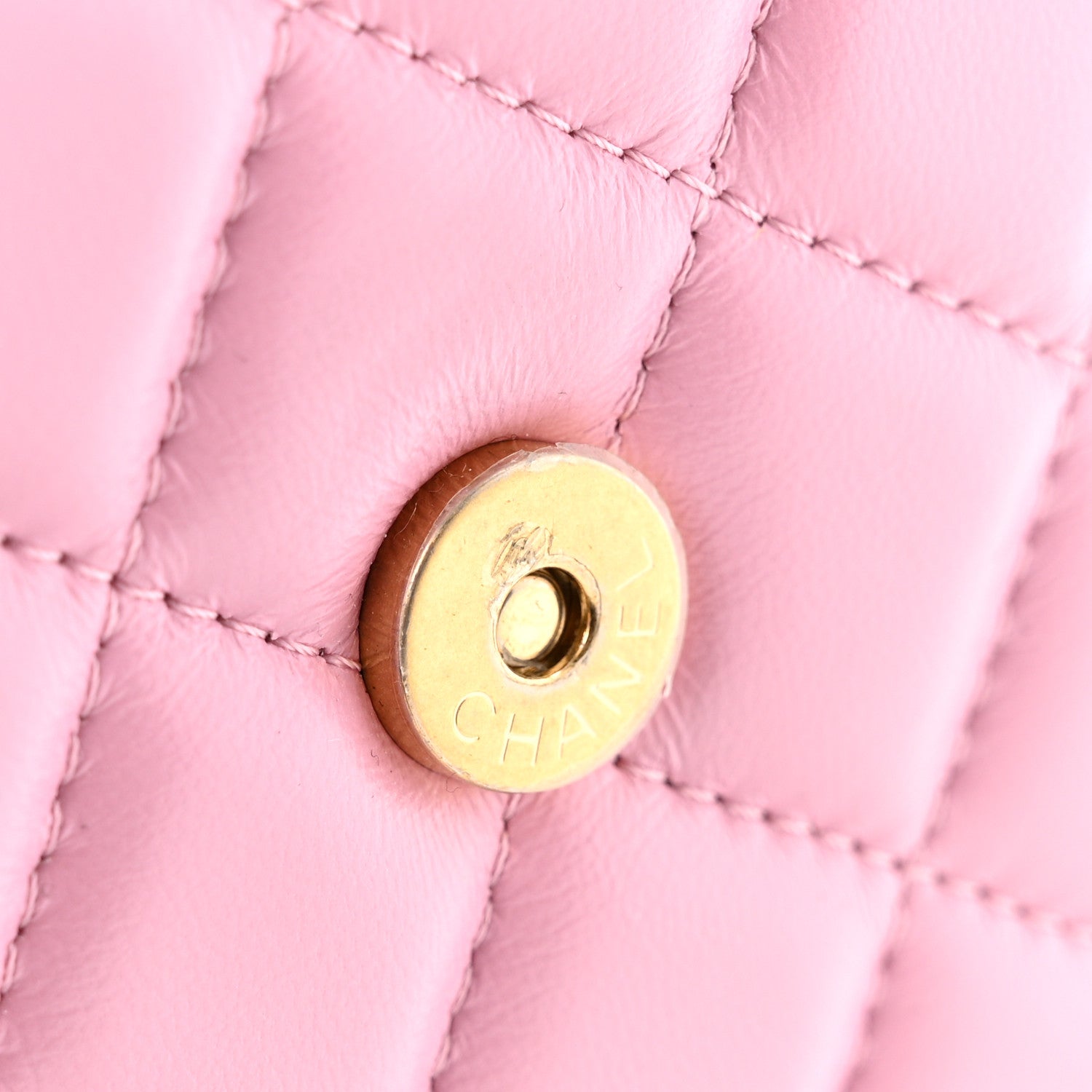 Chanel Lambskin Quilted Lacquered Chain Phone Holder With Chain