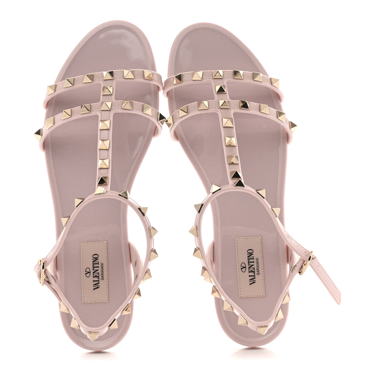 PVC Jelly Rockstud Caged Sandals 39 Water Rose