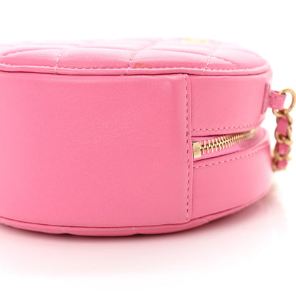 Chanel Lambskin Quilted Round Pearl Crush Clutch With Chain Pink 10 of 10