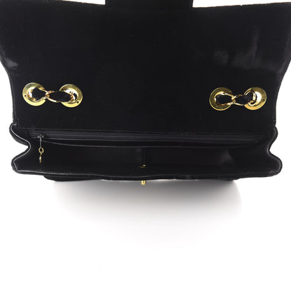 Chanel Velvet Vertical Quilted Jumbo Single Flap Black 5 of 12