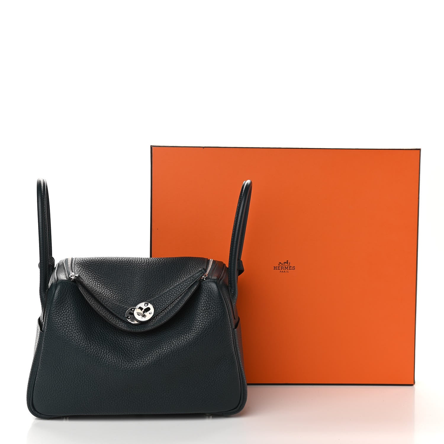 Hermes Taurillon Clemence Lindy 26 Vert Cypress 12 of 12