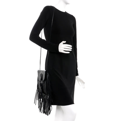 Saint Laurent Lambskin Fringe Small Anita Crossbody Bag Black 2 of 8