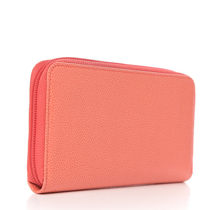 Chanel Caviar Large Timeless CC Gusset Zip Around Wallet Orange 2 of 12