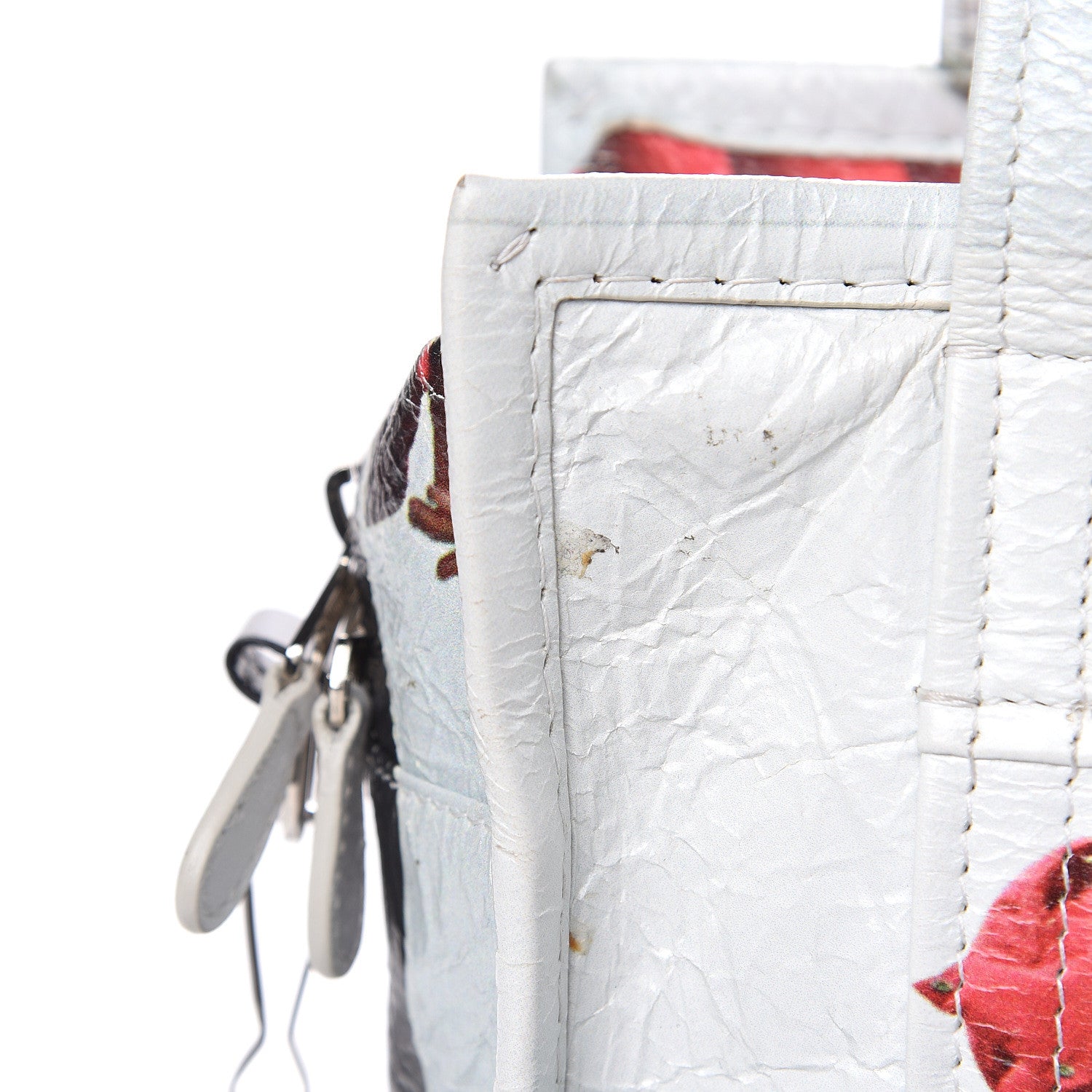 Balenciaga Agneau Arena Bazar Campaign Shopper Tote XS White Red Green 14 of 15