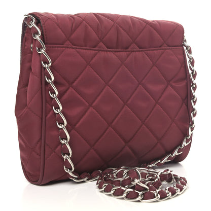 Prada Nylon Tessuto Impuntu Quilted Flap Granato 2 of 4