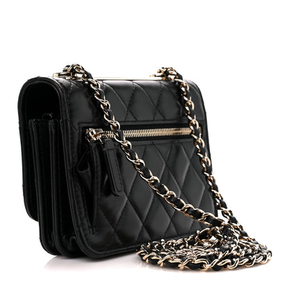 Chanel Lambskin Quilted Mini Trendy CC Wallet On Chain WOC Black 4 of 14