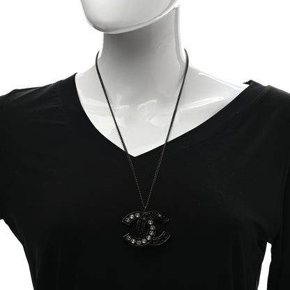 Chanel Ruthenium Crystal CC Necklace Black 2 of 5