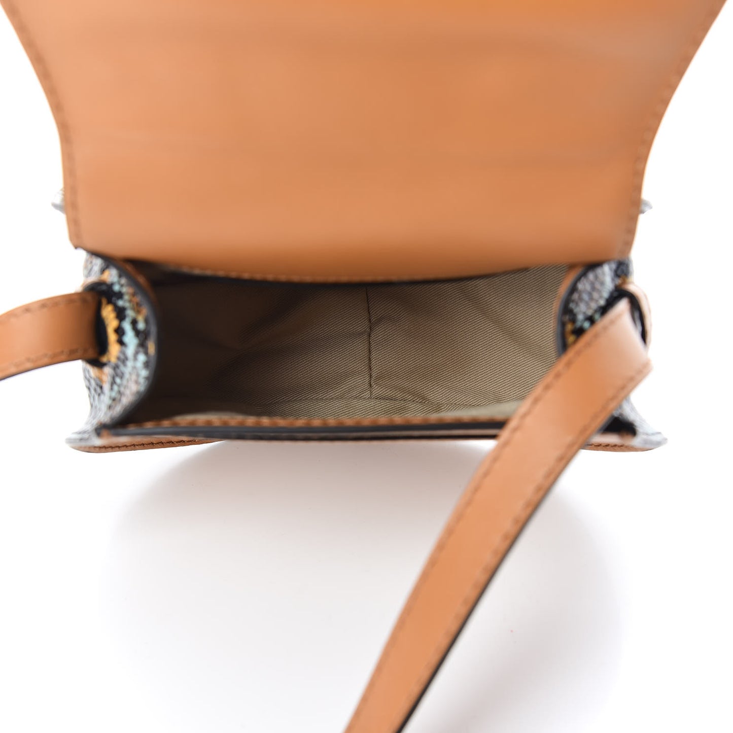 Python Calfskin Embossed Mini Marcie Round Crossbody Bag Multicolor