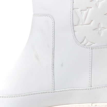 Louis Vuitton Calfskin Monogram Embossed Neoprene Mens Landscape Ankle Boots 9.5 White 12 of 16
