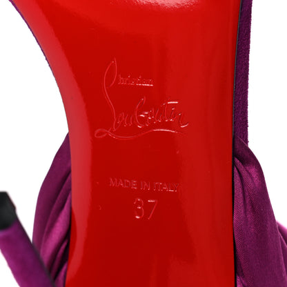 Christian Louboutin Crepe Satin Veau Velours Krystal Du Desert 100 Sandal 37 Version Ricelieu 6 of 9