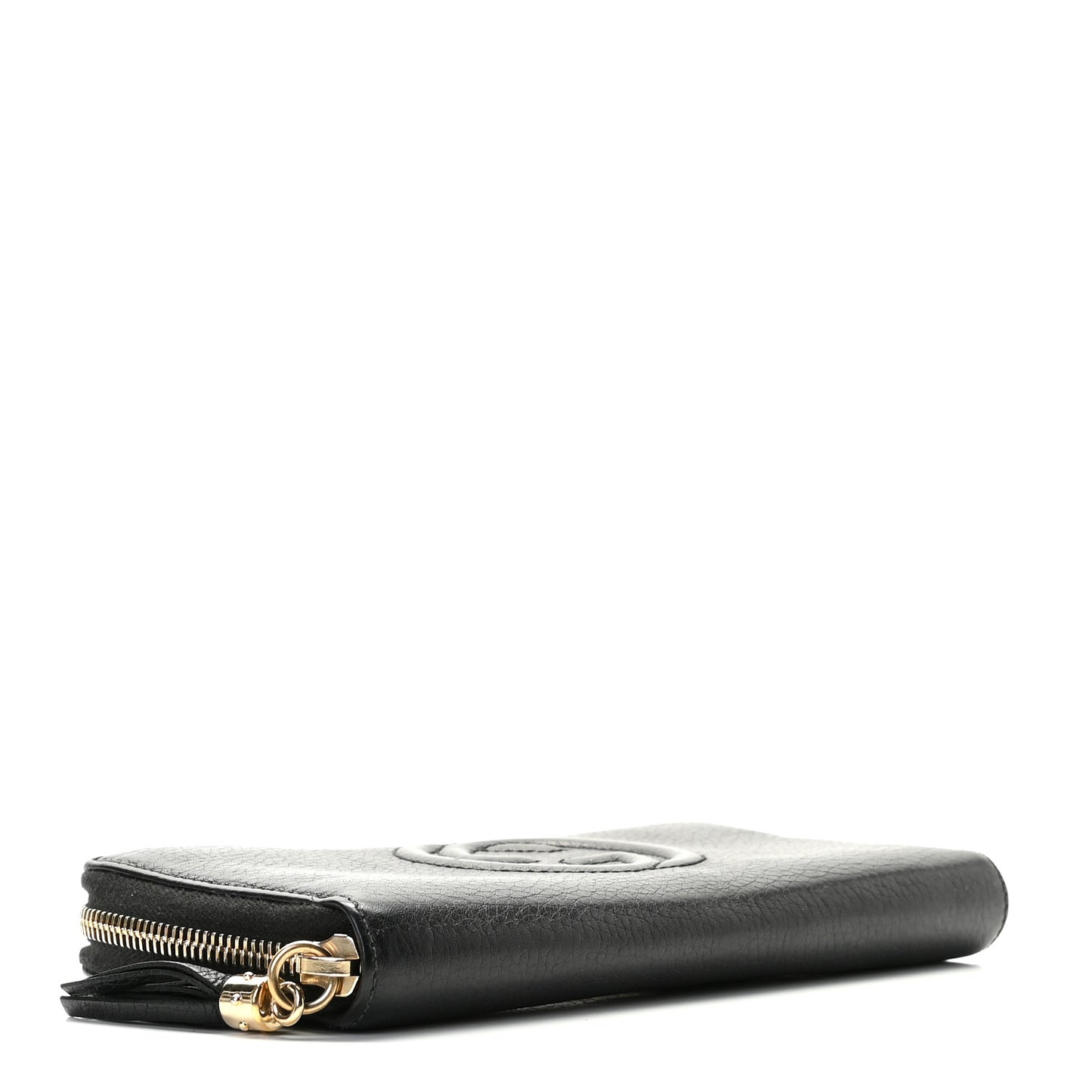 Pebbled Calfskin Soho Zip Around Wallet Black