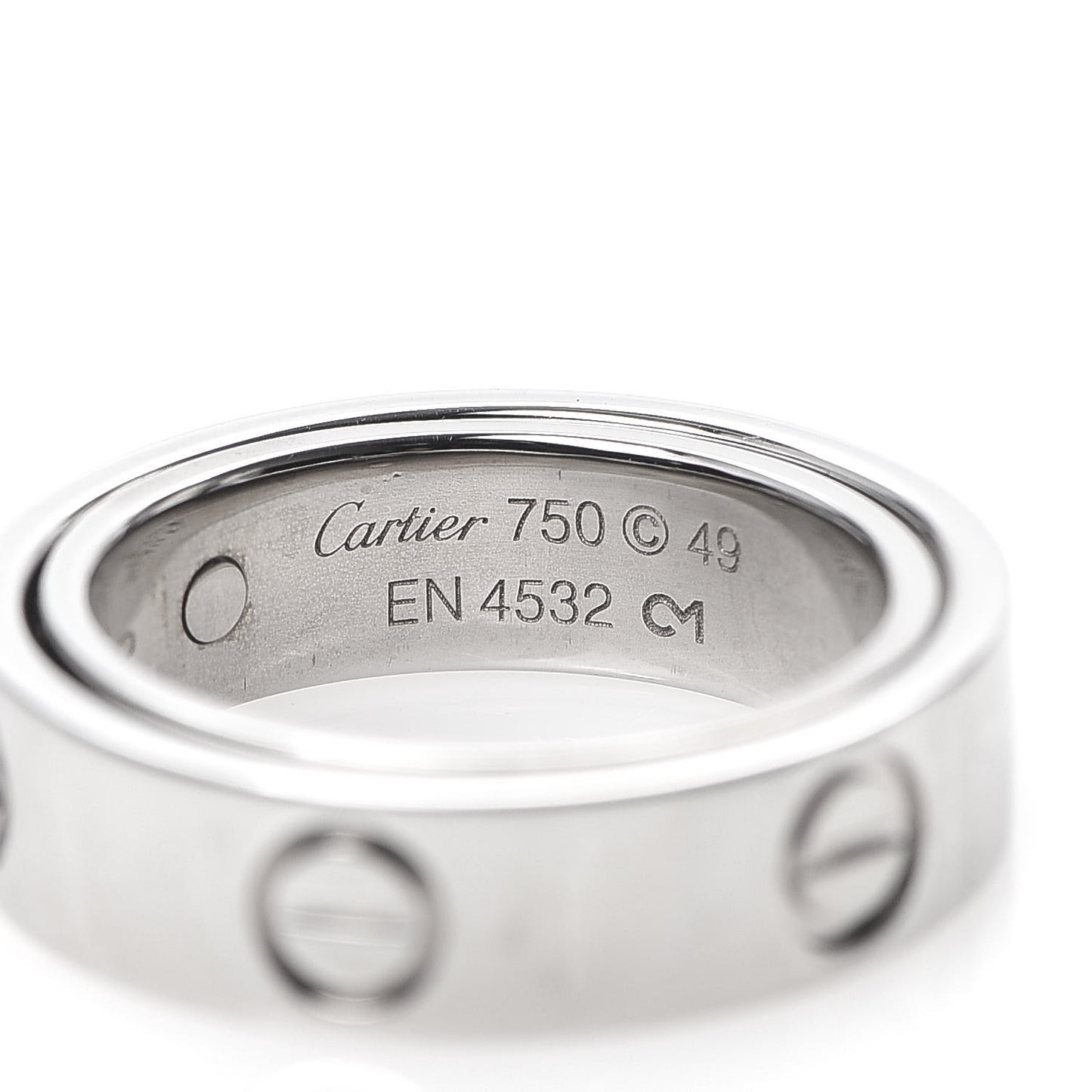 18K White Gold 5.5mm Astro LOVE Ring 49 5