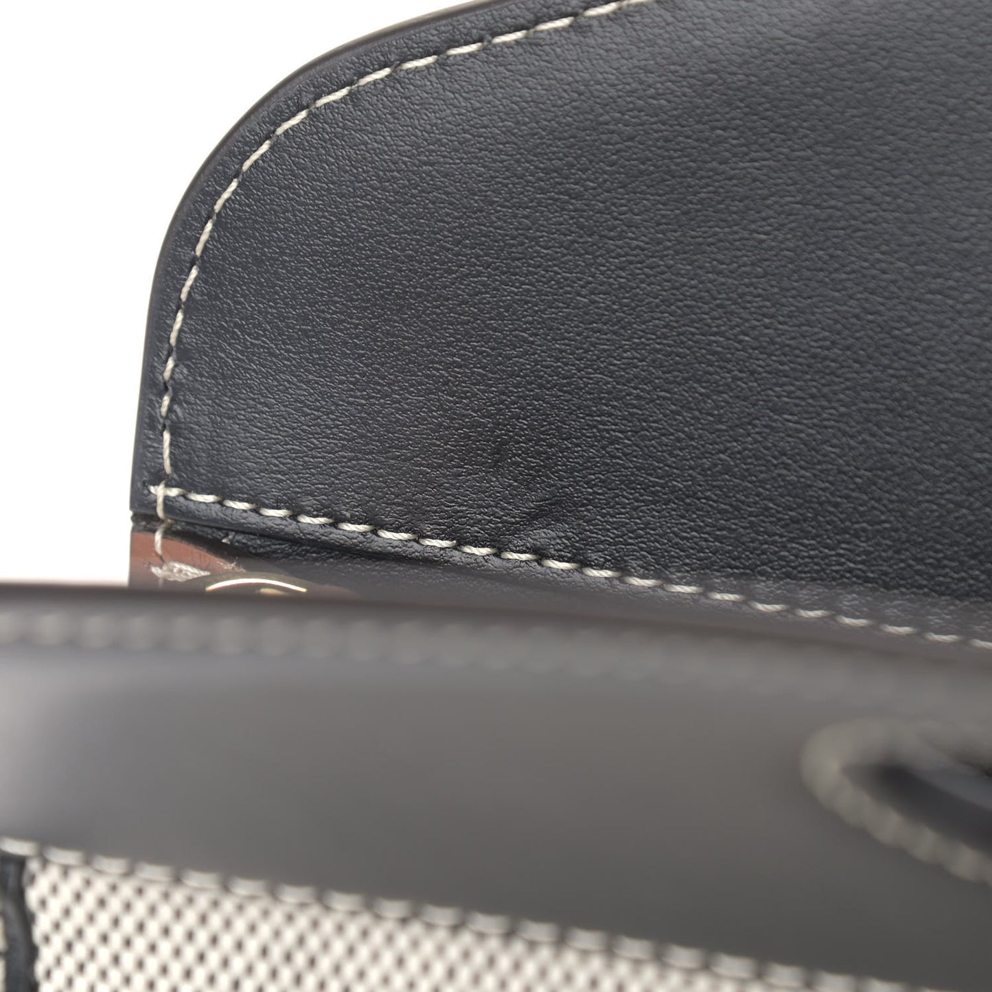 Smooth Calfskin Canvas Two Tone Mini Pocket Bag Black Tan