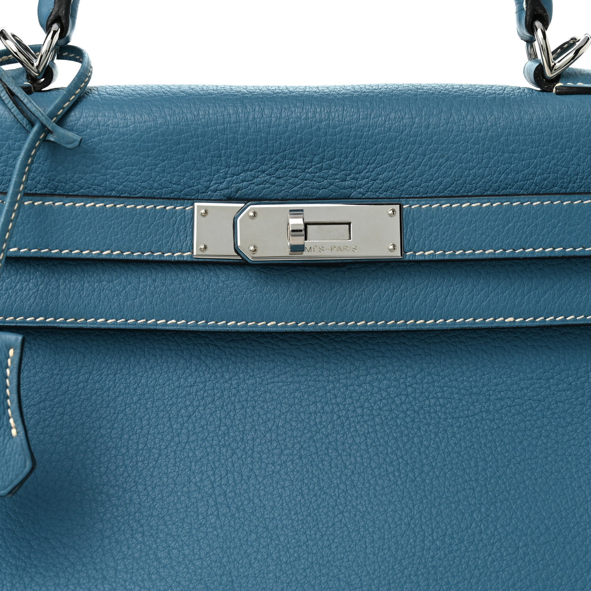 Hermes Taurillon Clemence Kelly Retourne 28 Bleu Jean 8 of 14