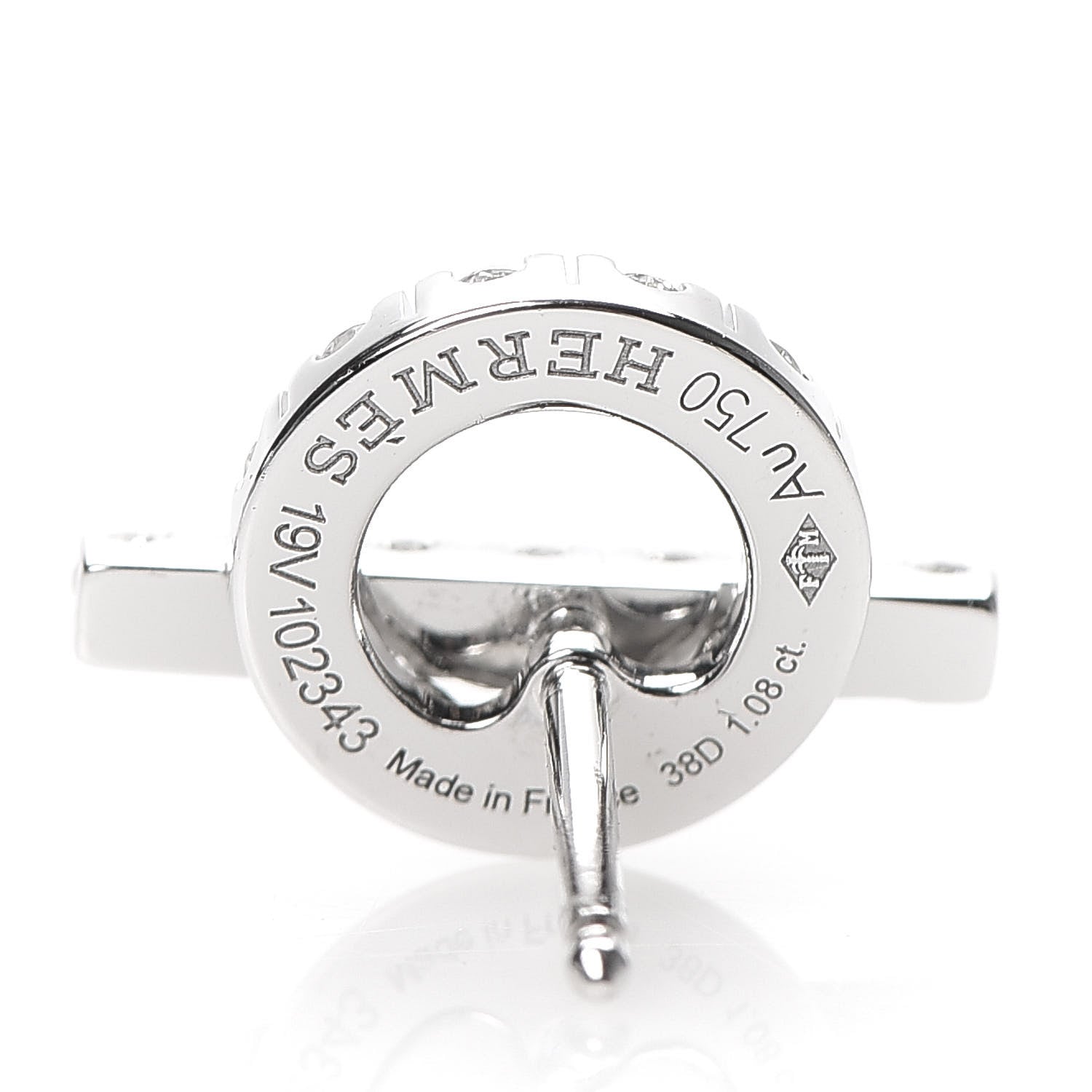 Hermes 18K White Gold Diamond Finesse Earrings 5 of 5