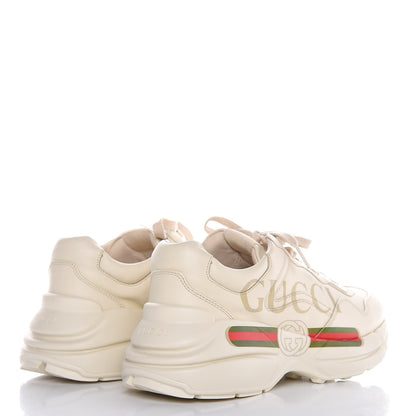 Gucci Calfskin Logo Mens Rhyton Sneakers 6 Ivory 4 of 10