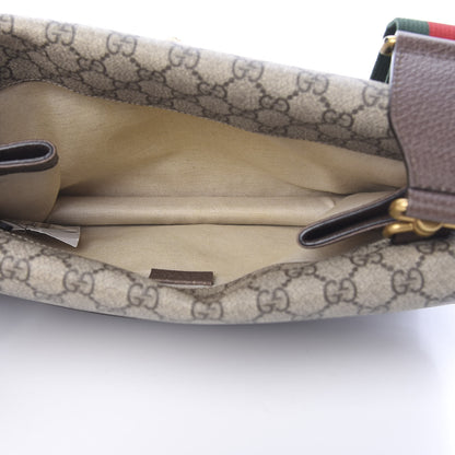 Gucci GG Supreme Monogram Web Neo Vintage Double Flap Messenger Bag Beige New Acero 6 of 12