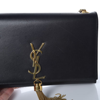 Saint Laurent Smooth Calfskin Medium Classic Monogram Kate Tassel Satchel Black 15 of 15
