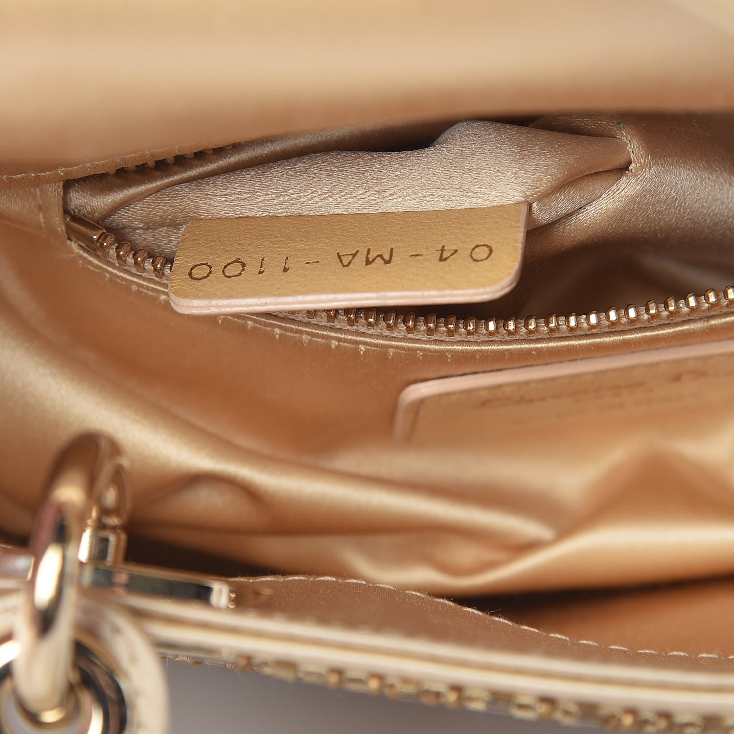 Christian Dior Satin Beaded Mini Lady Dior Gold 7 of 14