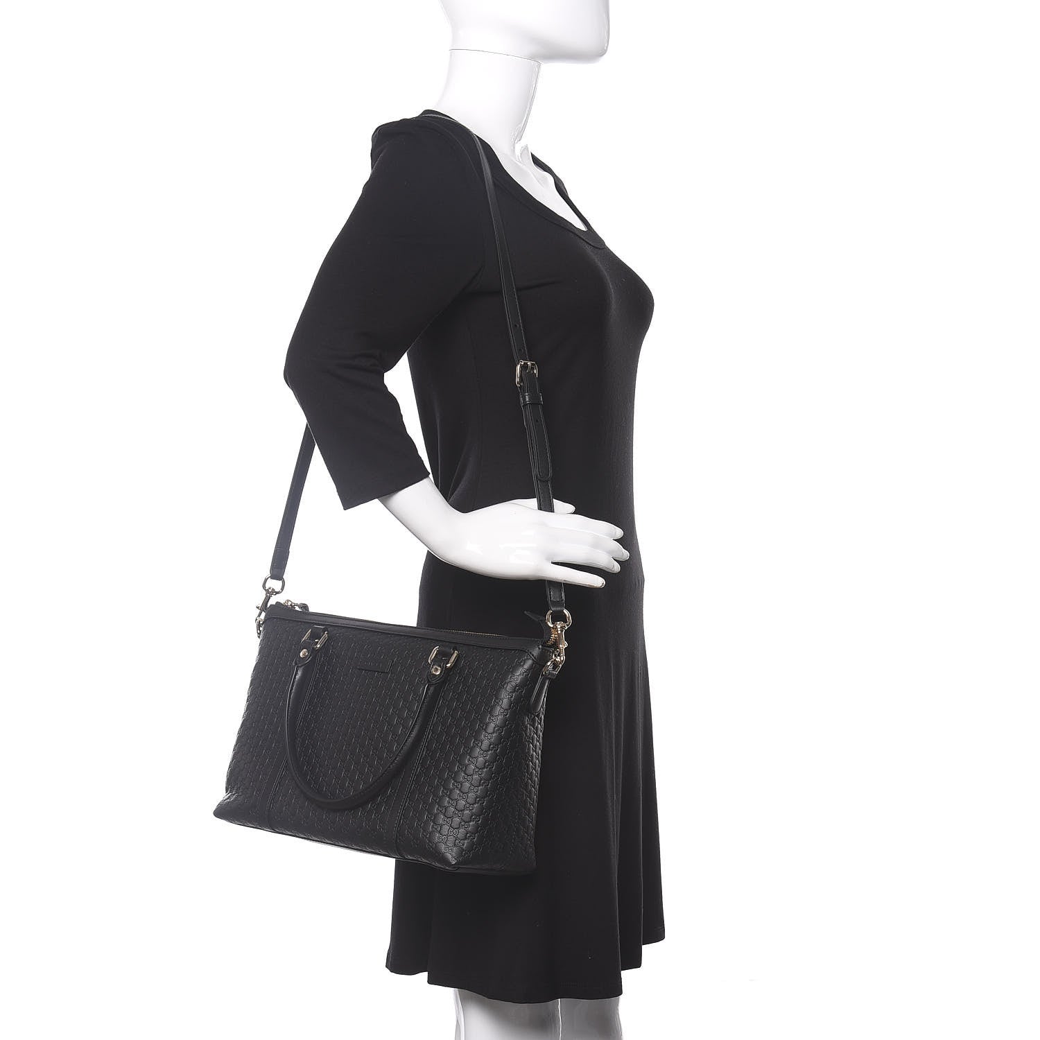Gucci Soft Microguccissima Small Zippered Satchel Black 2 of 12
