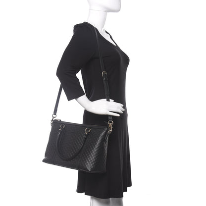 Gucci Soft Microguccissima Small Zippered Satchel Black 2 of 12