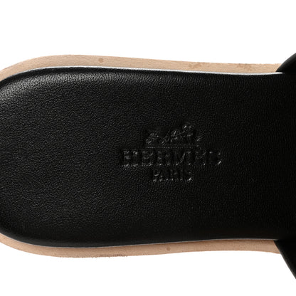Hermes Calfskin Cork Eze 30 Sandals 35 Black 8 of 10
