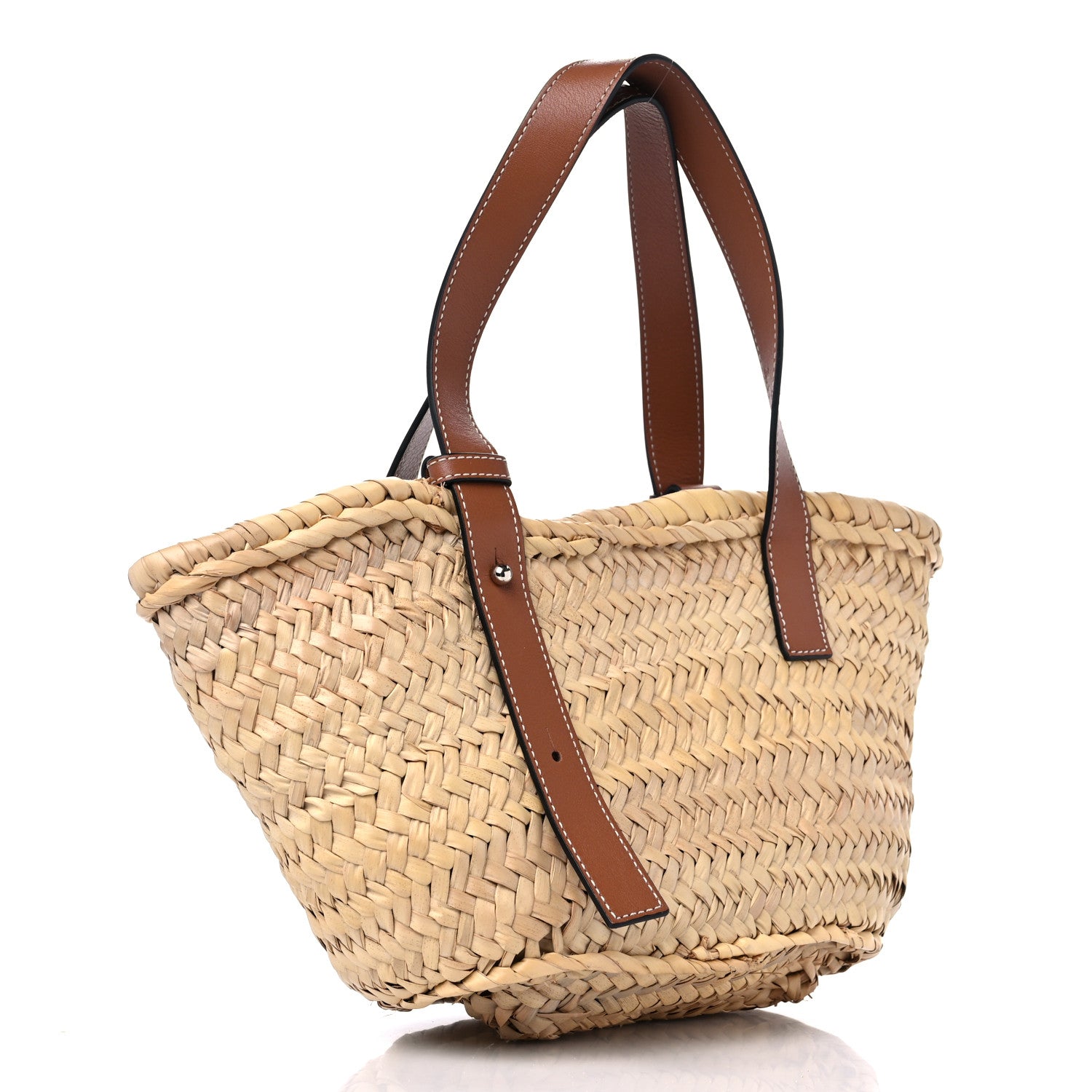 Loewe Raffia Small Basket Tote Bag Natural Tan 3 of 9