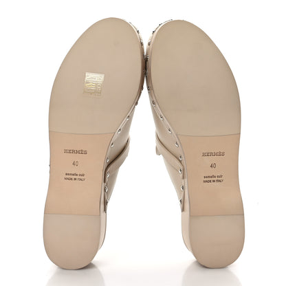 Hermes Calfskin Carlotta Mules 40 Hetre 5 of 7