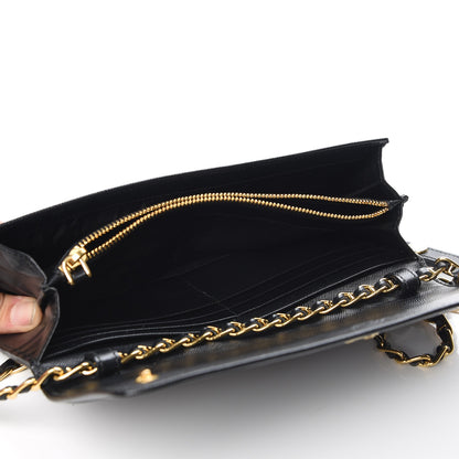 Prada Saffiano Metal Oro Chain Wallet Nero Black 5 of 9