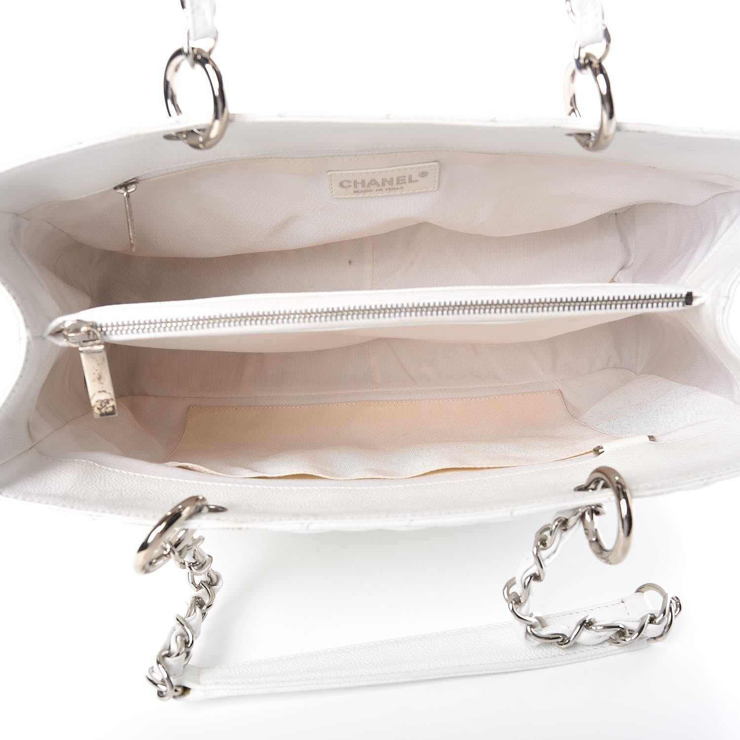 Chanel Caviar Quilted Grand Shopping Tote GST White 5 of 17