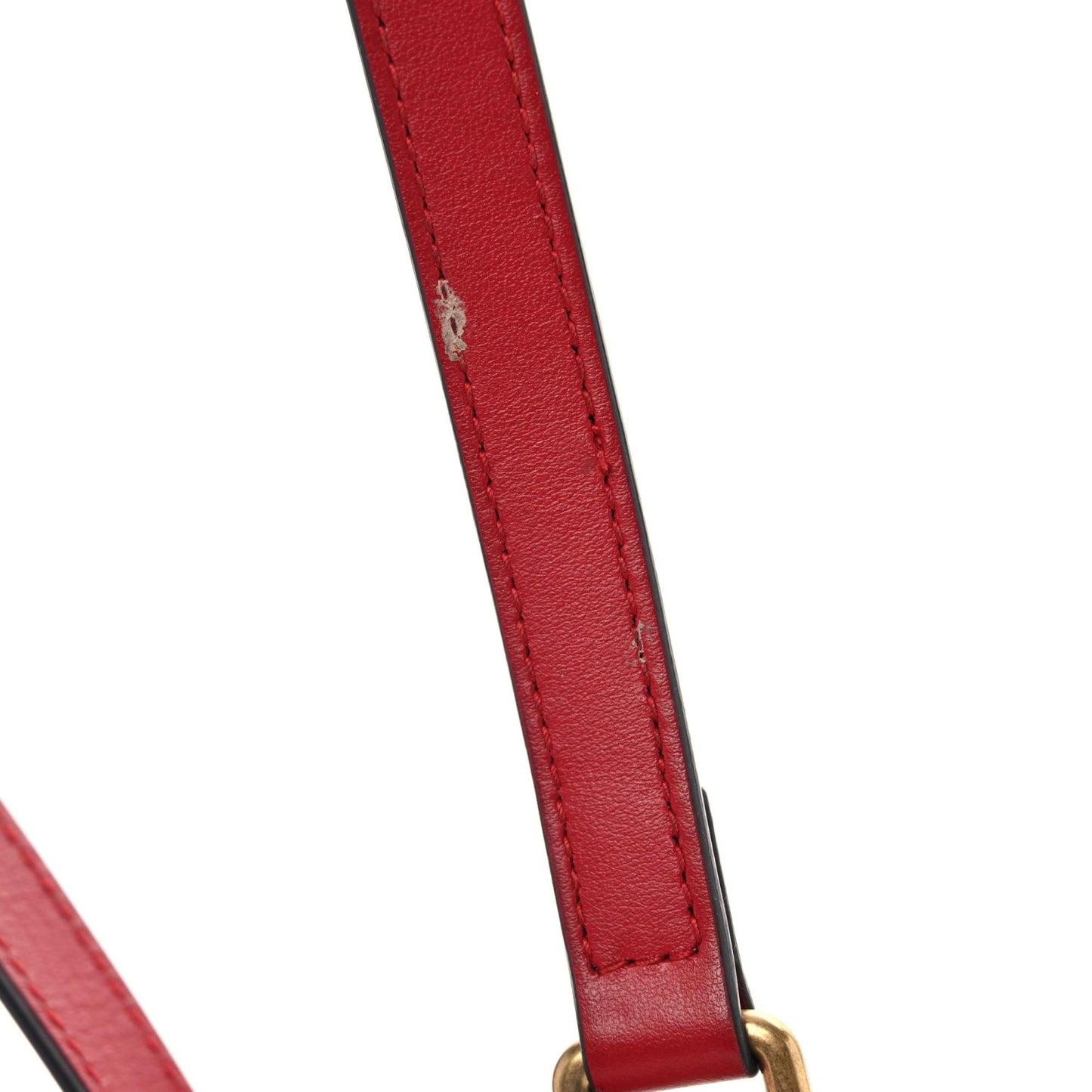 Calfskin Matelasse Small GG Marmont Chain Shoulder Bag Hibiscus Red