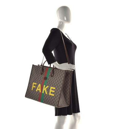 Gucci GG Supreme Monogram Fake/Not Large Retro Interlocking G Tote Bag Beige Brown Sugar 2 of 11