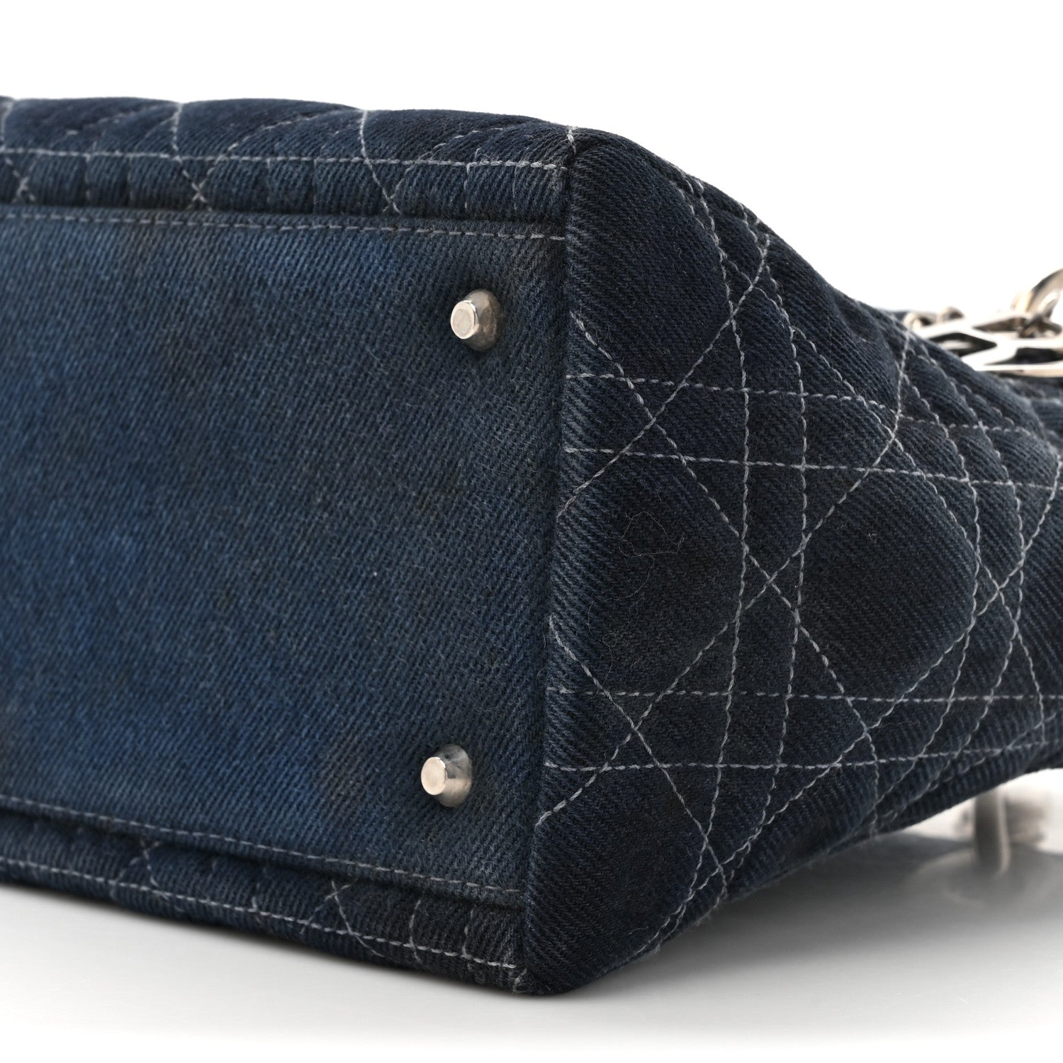 Christian Dior Denim Cannage Medium Lady Dior Blue 9 of 12
