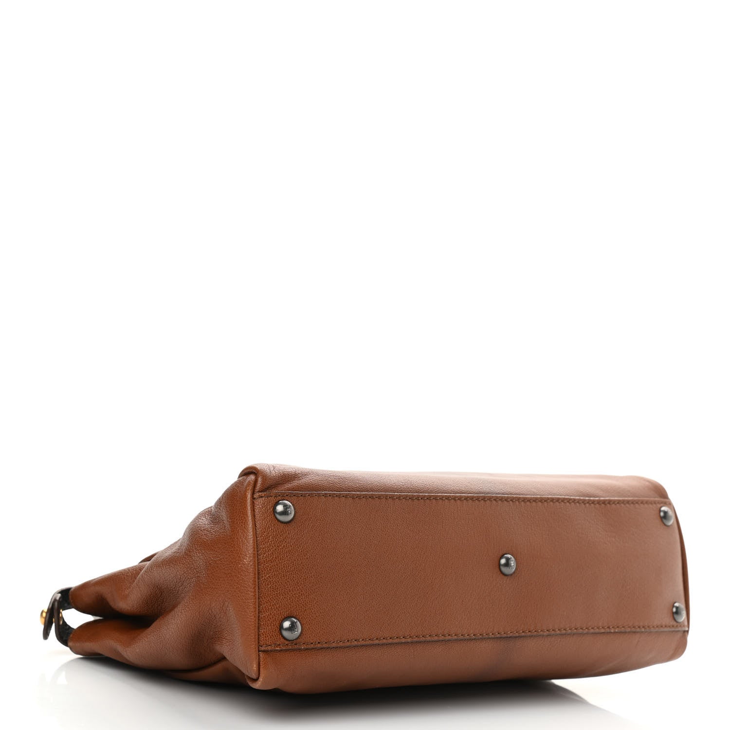 Fendi Goatskin Zucca Medium Peekaboo Iconic Satchel Cuoio Tobacco Moro 3 of 12