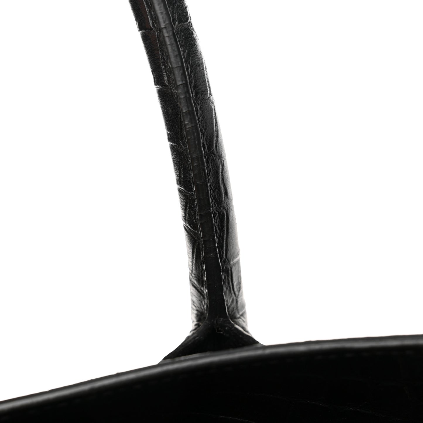 Calfskin Crocodile Embossed Small Supple Sac de Jour Black
