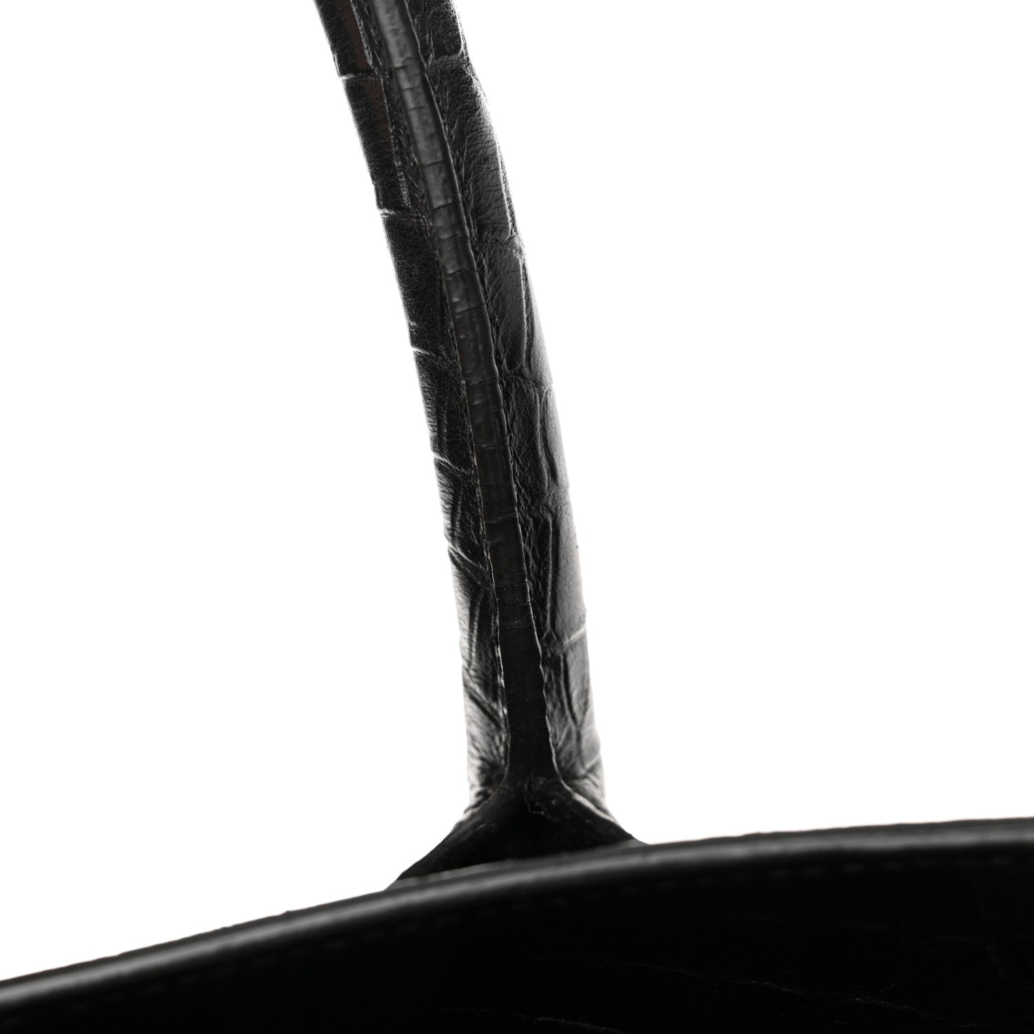 Saint Laurent Calfskin Crocodile Embossed Small Supple Sac de Jour Black 18 of 21