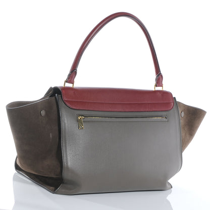 Celine Calfskin and Suede Large Tri-Color Trapeze Granite 3 of 7
