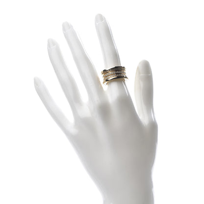 Bulgari 18K Yellow Gold Diamond B.Zero1 Four-Band Pave Ring 50 5.25 2 of 5