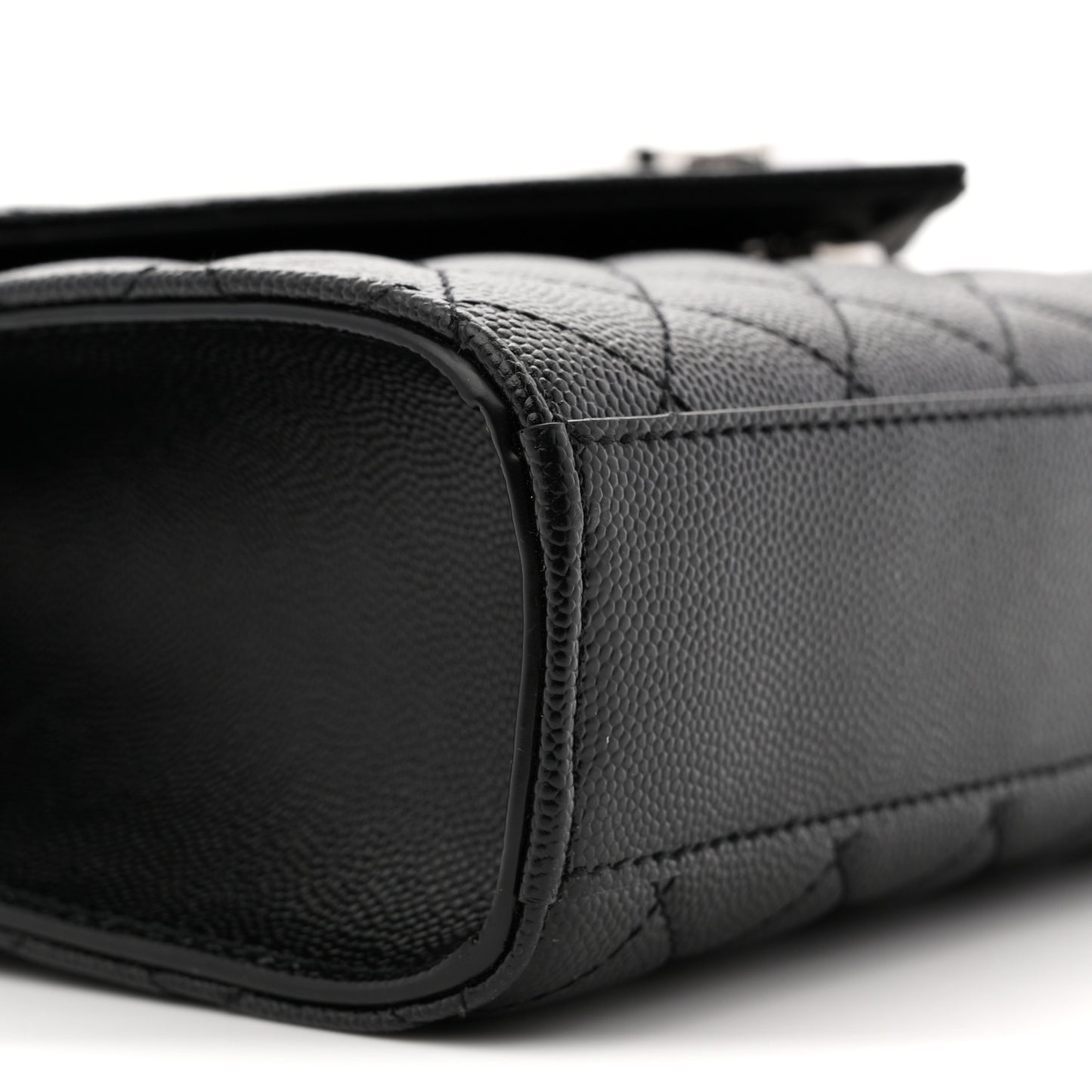 Grain De Poudre Textured Mixed Matelasse Triquilt Medium Monogram Satchel Black